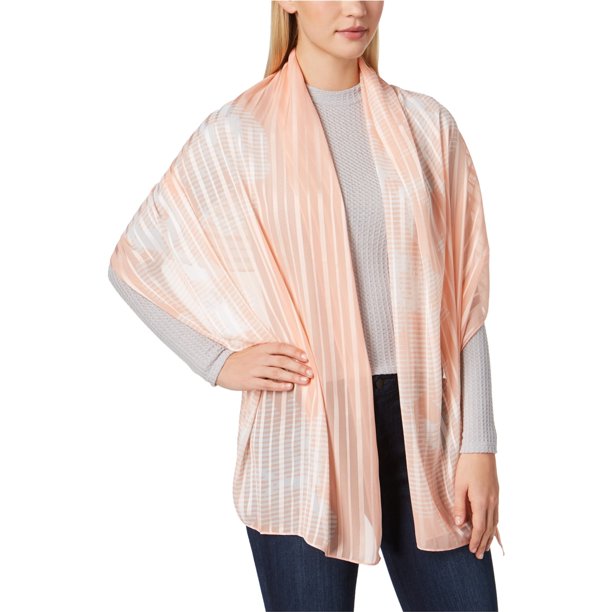 Calvin Klein Bufanda floral de gasa para mujer, naranja, talla única
