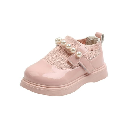 

Mikilon Toddler Shoes Baby Girls Knitted Elastic Mouth Fashion Pearl Non-slip Small Leather Shoes Princess Shoes Girls Sandals Little Girls 3-3.5 Years on Discount