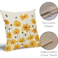 thumbnail image 4 of Yellow Flower Daisy Pillow Covers 16x16 Set of 2 Bee Floral Print Spring Summer Themed Decorative Throw Pillow Cases Outdoor Farmhouse Decor for Sofa Couch Bed, 4 of 6