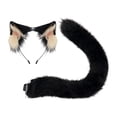thumbnail image 1 of Conjunto de orejas y cola de animales, novedad para fiestas temáticas de juegos de rol, accesorios para fiestas Negro, 1 of 8