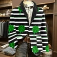 thumbnail image 2 of Levmjia Men's Suit Jacket Corduroy Blazer St. Patrick's Day Green Shamrocks Print Single - Breasted Pocket Stretch S - 4XL Formal Casual Party Outfit, 2 of 8