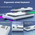 thumbnail image 7 of Restored AULA F87 Wireless Mechanical Keyboard, 75% TKL Custom Hot Swappable Gaming Keyboards with PBT Keycaps, Pre-lubed Greywood Switches, RGB Backlit Creamy Keyboard, 7 of 7