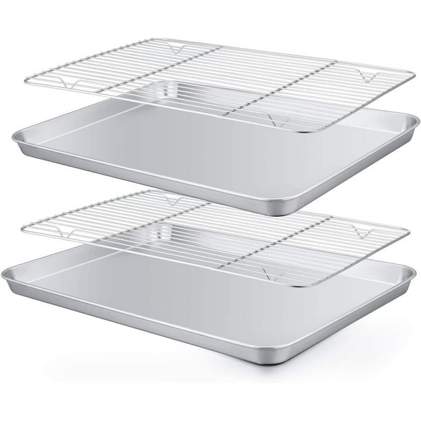 Baking Sheet with Rack Set [2 Sheets + 2 Racks], Stainless Steel Cookie