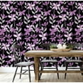 thumbnail image 3 of S4Sassy Peel and Stick Wall Covering, Golden Petals Wallpaper Removable Wallwrap - Purple Instant Wall Mural for Bedroom, Bathroom, Laundry Room, Closet Interior (25"x60" inch), 3 of 7