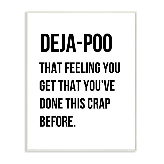 Stupell Industries Deja Poo Funny Bathroom Word Design Graphic Art Unframed Art Print Wall Art, 13x19, by Leah Straatsma