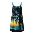 thumbnail image 5 of USSUMA Sundresses for Women Casual Summer Beach Dresses for Women Hawaiian Tropical Print Sling Mini Dress Summer Loose Comfy Boho Short Sundress, 5 of 6