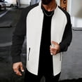 thumbnail image 5 of Dwelliawo Men's Zip Up Sport Jacket Color Block Stand Collar Athletic Outerwear Lightweight Quick Dry Honeycomb Knit For Running Gym Training Casual Daily Activities White M, 5 of 6