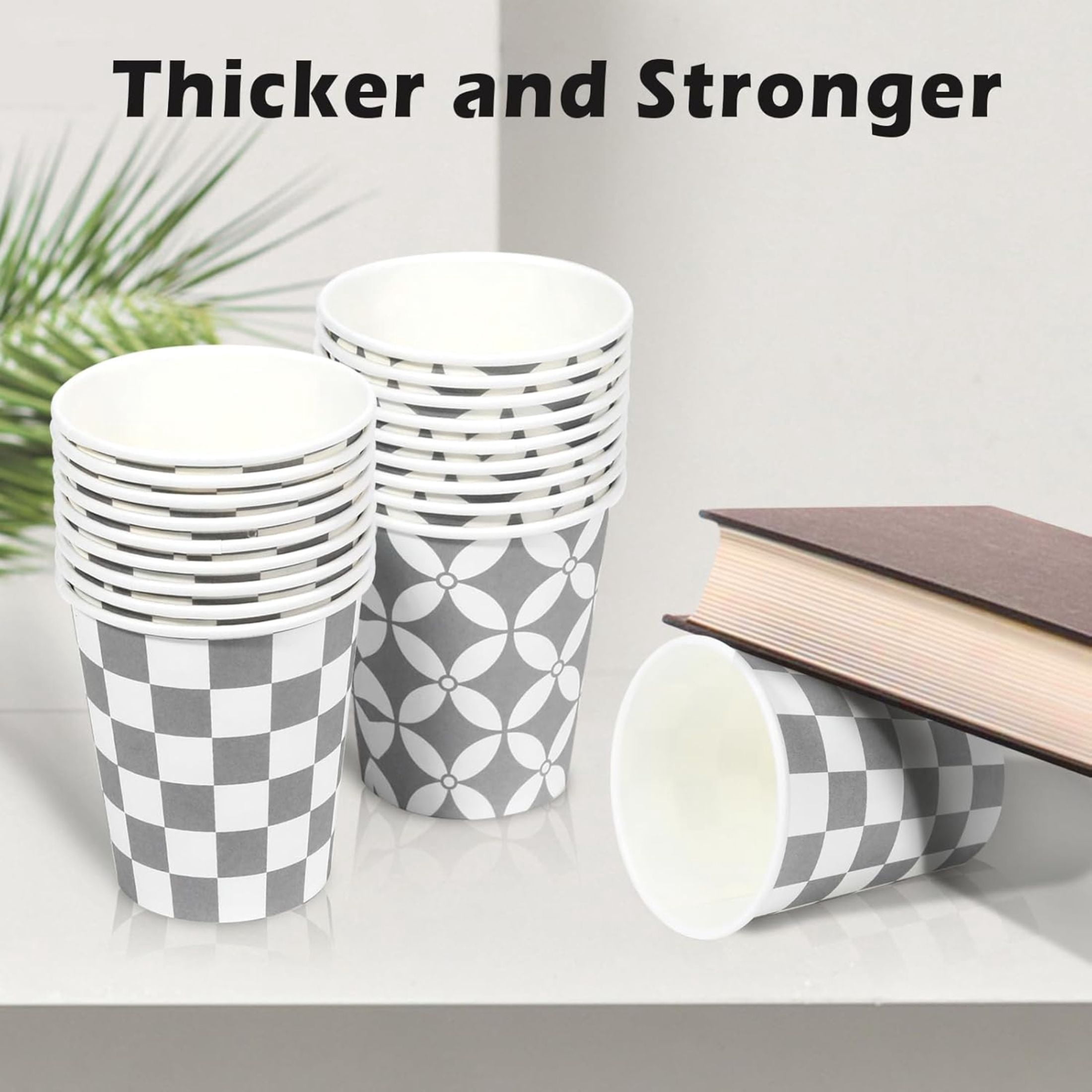 Lamosi Disposable Paper Cups Gray Small 5 oz Cups, 300 Count