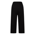 thumbnail image 2 of Capri Pants for Women 2025 Solid Color High Waisted Loose Wide Leg Yoga Capris with Pockets Womens Cropped Pants, 2 of 6