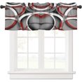 thumbnail image 4 of Kitchen Window Valances, Modern Gray Red Rod Pocket Valance Small Window Treatment for Bedroom, Abstract Geometric Curve Valances for Windows Tier Curtain,1 Panel, 54x18inch, 4 of 6