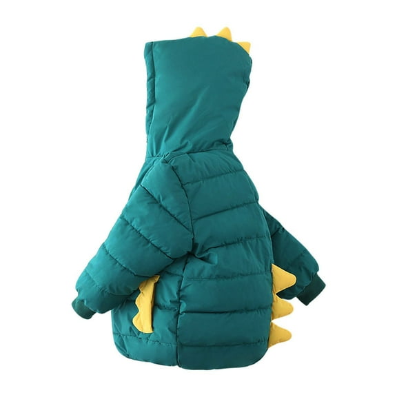 jsaierl Toddler Boys Girls Winter Coat Cartoon Dinosaur Hooded Jacket Thicken Windproof Warm Outwear Baby Coat 0-6 Years
