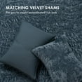 thumbnail image 6 of EVERGRACE Luxury Velvet Quilt King Size, Ultra Soft Wave Crushed Velvet Bedding Set, Lightweight Quilted Comforter Set for All Season, Oversized Bedspread Coverlet with 2 Shams, Stormy Blue, 6 of 8