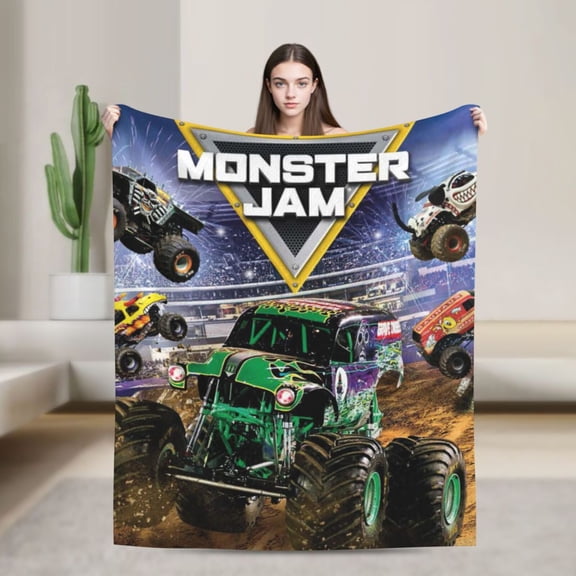Soft Flannel Fleece Blanket Monster Truck Jam Comfort Plush Throw Home Decor for Bed Sofa 40"x30"