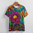thumbnail image 3 of Nostalgic Vintage Floral T Shirts Basic T-Shirt Short Sleeve Ladies Tee Shirt Summer Graphic Clothing, 3 of 6