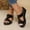 Black, variant on Eltusu Women Wedge Slide Sandals, Casual Open Toe No Slip Soft Bottom Ladies Shoes Black Size 9