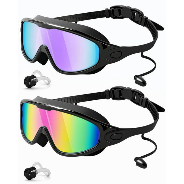 Gafas de natación Rantizon, 2 unidades, visión amplia, antivaho, UV, para adultos