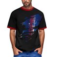 thumbnail image 2 of Men's Street Fashion Graphic Tee, Short Sleeve Casual Shirt with Vintage American Flag Design ,Dark Gray M, 2 of 5