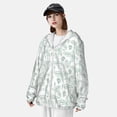 thumbnail image 3 of Daiia Leaf Print UPF 50+ Sun Protection Hoodie Jacket Lightweight Long Sleeve Sun Shirt for Women Men with Pocket Hiking Outdoor-Small, 3 of 7