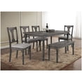 thumbnail image 2 of Best Master Furniture Demi Grey Wood and Veneer Distressed Dining Table, 2 of 3