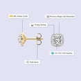 thumbnail image 2 of Diamond Stud Earring | 6 Carat IGI Certified Princess Shape Lab Grown Diamond Stud | 18K in Yellow Gold | Solice Lab Diamond Halo Stud Earrings | Prong Setting | FG-VS1-VS2 Quality | Friendly Diamonds, 2 of 5