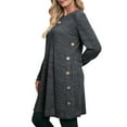 thumbnail image 4 of UVN Fall Dresses for Women Long Sleeve Casual Winter Dress with Pockets Buttons Side Tunic Dress, 4 of 9