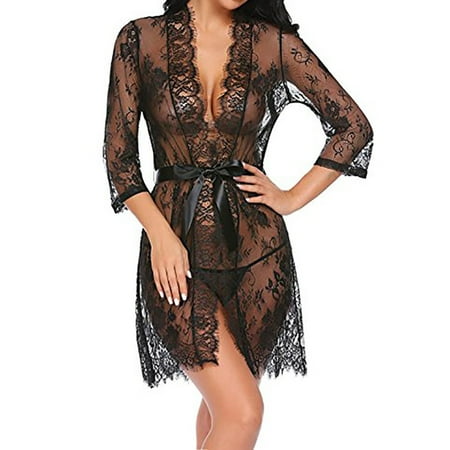 

YDKZYMD Womens Sexy Sleepwear Lingerie Lace Nightgown Babydoll Deep V Neck Nightwear Chemises Full Slip Chemise