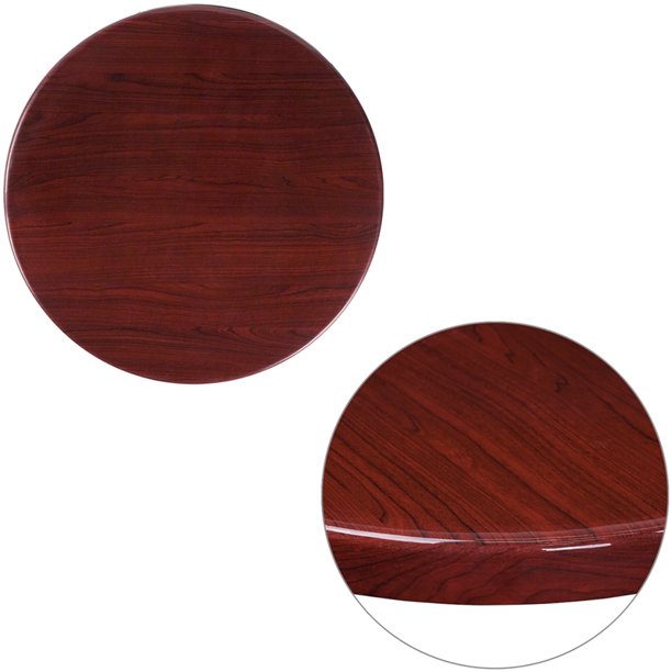 24" Round HighGloss Mahogany Resin Table Top