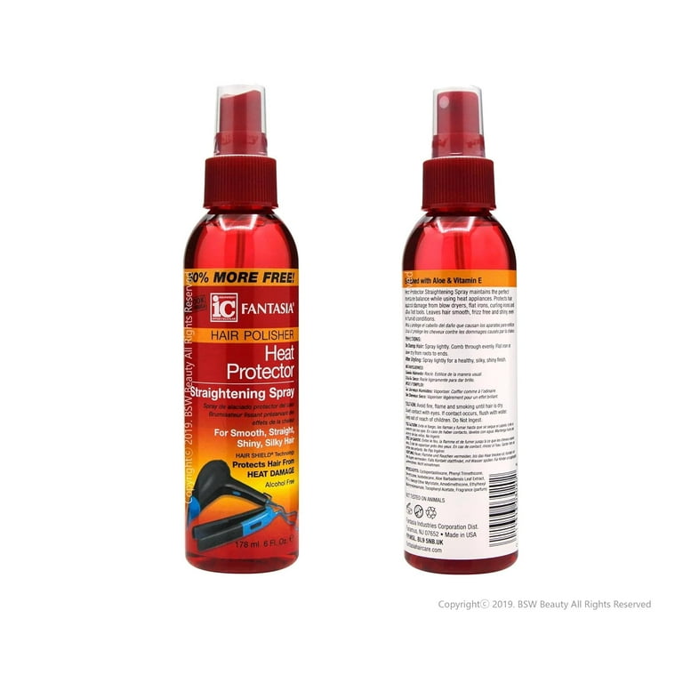 Fantasia Hair Polisher Heat Protector Straightening Spray, oz