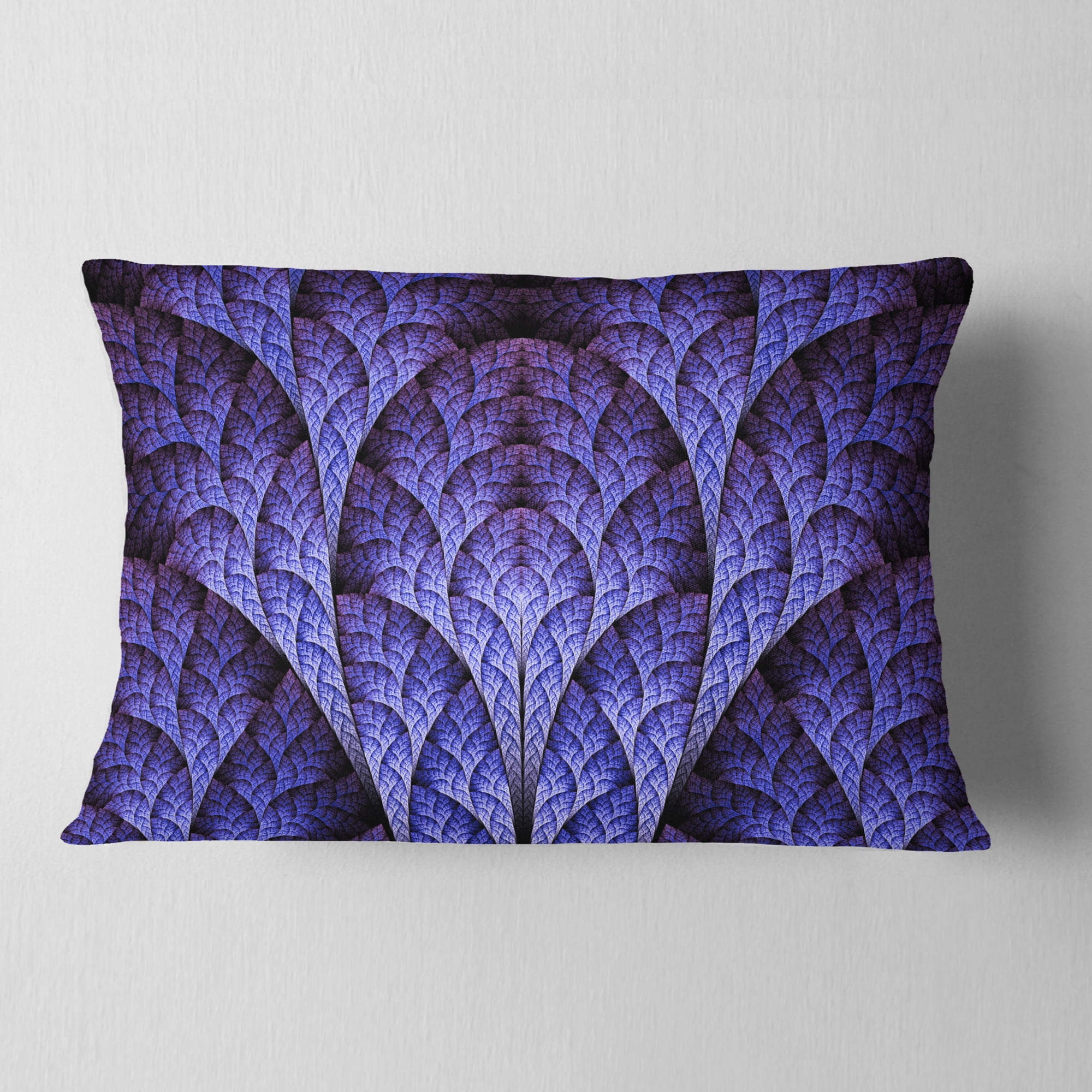 Designart Exotic Purple Biological Organism - Abstract Throw Pillow - 12x20