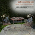 thumbnail image 6 of Alpine Corporation Butterfly Outdoor Patio Bistro Set, Metal 3-Piece Set, Bronze, 6 of 10