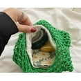 thumbnail image 5 of Kukuzhu Women Small Crochet Tote Handbag Cotton Top Handle Bag Summer Mesh Beach Bag Drawstring Fishing Net Bag Clutch Handbag, 5 of 7