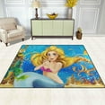 thumbnail image 3 of Coolnut Cute Mermaid Under Sea World Lightweight Carpet Mats, 5'3" x 4' Area Soft Rugs, Floor Mat Rug Home Decoration for Kids Room Living Room, 63"x 48", 3 of 6