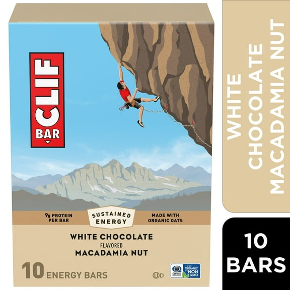 CLIF BAR Energy Protein Bars, White Chocolate Macadamia Nut, 10ct