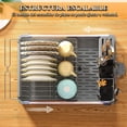 thumbnail image 3 of Escurridor de Trastes Acero Inoxidable Sobre Fregadero, Escurridor de Platos Grande con Sistema de Drenaje Automático, Diseño Escalable, para Vasos Sostiene Utensilios Tablas de Picar, Apto a Cocina, 3 of 7