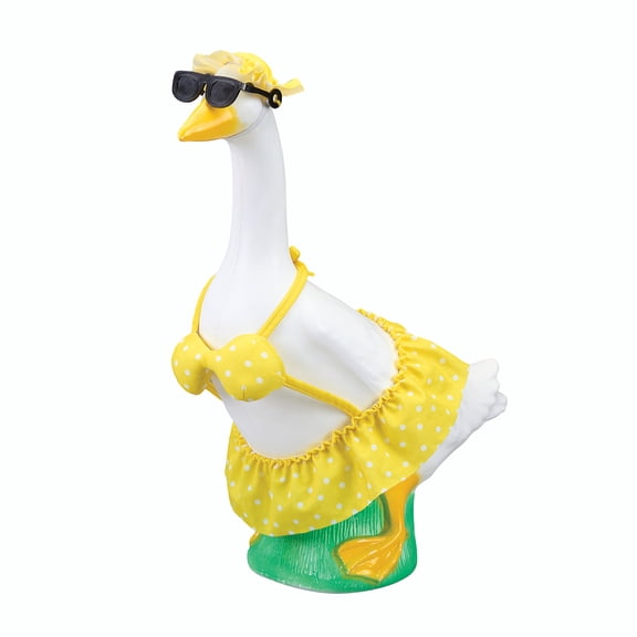 Gaggleville Yellow Polka Dot Bikini Baby Goose Outfit, Fits Baby 17" H Statue, by Fox Valley Traders