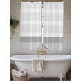 thumbnail image 7 of Bedroom Curtains 63 Inches length, Grey Stripe Window Treatment Curtain Drapes, Modern Abstract Monochrome Geometric Rod Pocket Curtain Panels for Living Room Kitchen, 42"x63", 2 Panels, 7 of 7