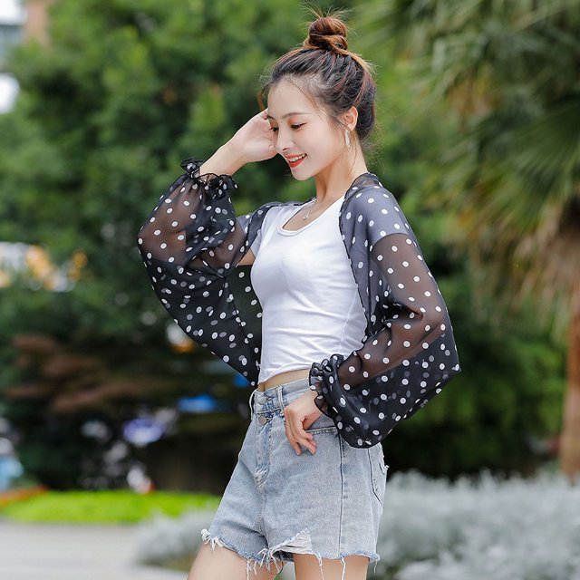 Chal de gasa de verano con protección solar, estampado de anacardos, mangas largas, chal exterior fino, bufanda pequeña para mujer