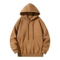 thumbnail image 2 of Mens Hoodies Pullover 2025 Fall Winter Long Sleeve Drop Shoulder Plain Oversized Hoodie with Pockets Hooded Sweatshirt, 2 of 5