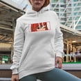 thumbnail image 2 of Anime Girl Eyes, White Hooded Sweatshirt or Hoodie, Small, 2 of 5