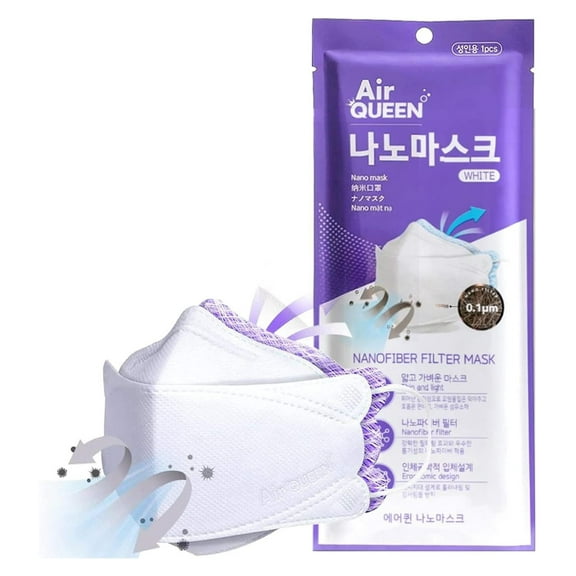 3-Layer Nano-Filter Face Mask for Adults, 100 Pack White, Lightweight and Breathable Face Mask with Soft and Elastic Ear Loop, Reusable Face Mask