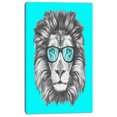 thumbnail image 2 of Lion Drôle avec Lunettes Bleues - Impression sur Toile Animal, 2 of 3