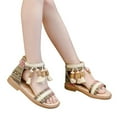 thumbnail image 3 of WOYY Girls Ethnic Style Roman Sandals with Soft Soles Summer Beach Shoes, 3 of 8