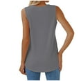 thumbnail image 4 of TKLPEHG Tank Top for Women Crew Neck Tunic Top Summer Clothes Lightweight Solid Color Loose Sleeveless T Shirt Fashion Casual Comfy Blouses (Dark Gray,XL), 4 of 7