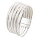 thumbnail image 2 of Pulsera rígida para mujer de cuero sintético PU, duradera, versátil, fácil de usar, multicapa. Blanco, 2 of 9