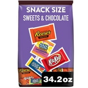 Jolly Rancher, Kit Kat And Reese's Assorted Flavored Snack Size Candy, Party Pack 34.19 oz