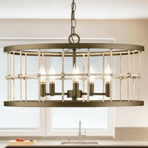 Luxury Transitional Chandelier, Aged Brass, UHP4691