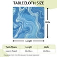 thumbnail image 2 of Blue White Tie Dye Swirl Pattern Square Fitted Tablecloth with Elastic Edge,Square Table Cover,Washable Elastic Table Cover for Home Kitchen Party Decor 34"x34", 2 of 6