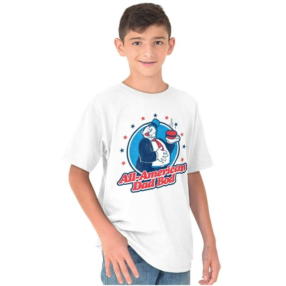 Vintage Cartoon All American Dad Bod Boys Kids T Shirt Tees Tops Teen Brisco Brands M