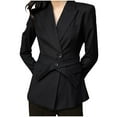 thumbnail image 2 of Dealovy Womens Belted Blazers Long Sleeve Open Front Suit Jackets Dressy Casual Office Blouse Tops, 2 of 6