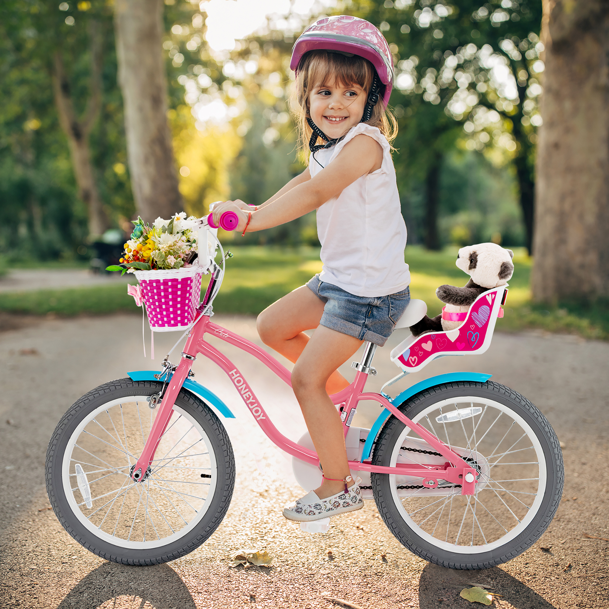 Honeyjoy 18 Inches Kids Bicycle with Training Wheels & Basket for Boys & Girls Age 5-9 Years - image 4 of 10